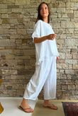 Frame Hopsack Frill Box Top White